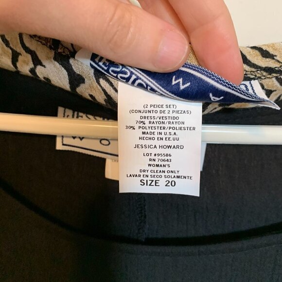 NWT Vintage Jessica Howard 2 Piece Short Sleeve Dress & Shaw Womens Size 20 USA - Picture 7 of 12